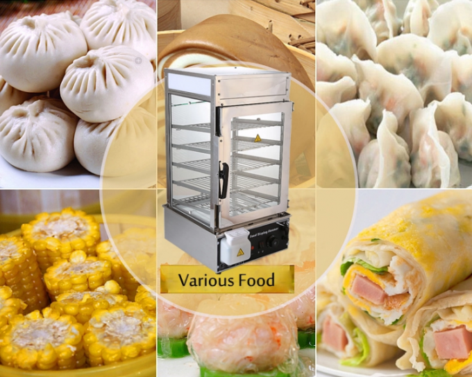 Electric Bun Steamer Steam Food Display Steamer Stainless Steal