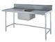 Commercial Kirchen Stainless Steel Inlet And Outlet Bench With Double Sink Bowl Assembling Sink Table