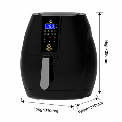 Black 1200w Kitchen Cooking Equipment High Performance Air Fryer