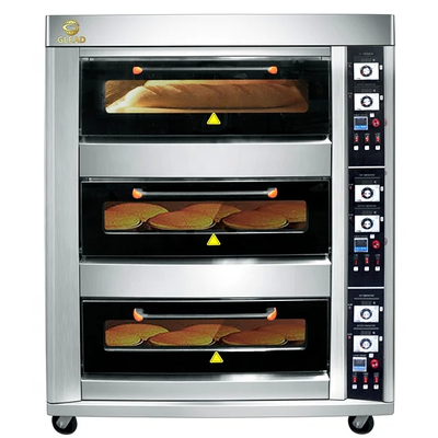 80L Gas Bakery Oven 2 Deck 4pan/6pan Large Capacity for Pizza Usage