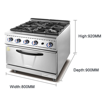 Stainless Steel NG/LPG Cooking Equipment GL-RS-4H Gas Range with R13/4 Connection