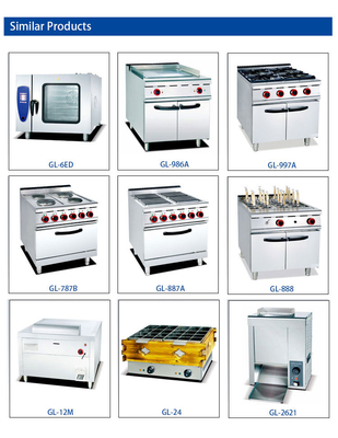 Efficiency Commercial Kitchen Gas Range Cooker 6 Burner Heavy Duty Restaurant Equipment NG/LPG