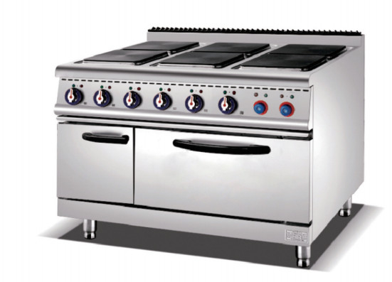 Digital Control Gas Restaurant Cooking Equipment Full Smooth Plate Trays 220-240V Silver White