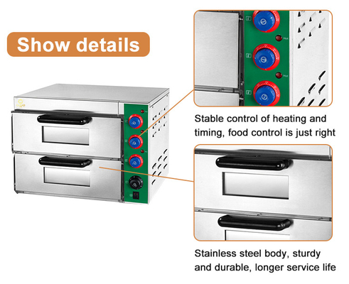 Electric Commercial Bakery Kitchen Equipment with Inner Size 400*400*150mm*2decks