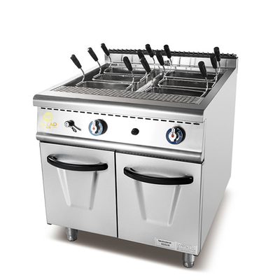 Big Tank Capacity Fast Food Kitchen Equipment for Gas Consumption LPG/NG 1.58/2.28KgGasPastaCookerWithCabinet/h