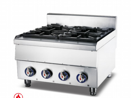 Commercial Gas Fryer with 2 Burners 11.2kw Power R1 3/4 Gas Connection