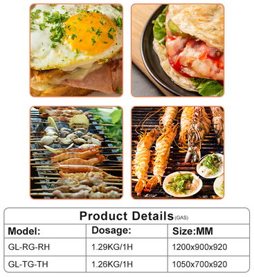 GL-RG RH Gas Restaurant Cooking Equipment for Large-Scale Food Preparation Gas Griddle +Lava rock Grill With Cabinet