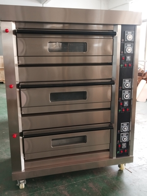 220V 50HZ Commercial Kitchen Gas Deck Oven For Baking Bread Egg Tarts Mookcake