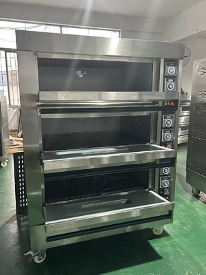 Gas Powered NBO-G306 3 Deck 6 Trays Oven For Baking Bread Egg Tarts And More