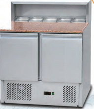 Refrigerated Counter For Saladette With 220V/50Hz 2-8℃ Temperature Range Easy Clean Polished Corners