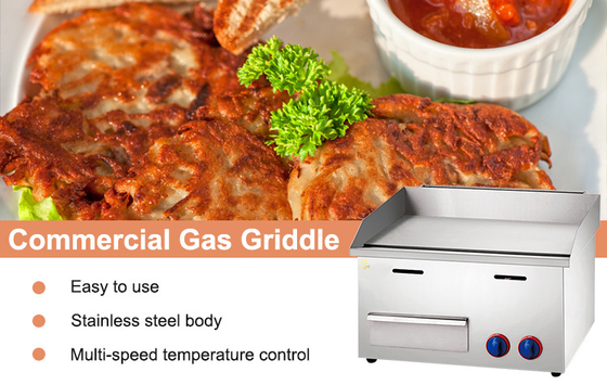 2800Pa LPG Gas Griddle Lightweight 30kg Kitchen Cooking Equipment With Even Heat Distribution