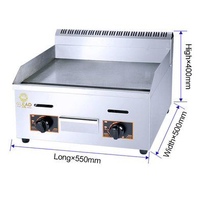 Professional Gas Griddle For Commercial Kitchens 11.7kw Heavy Duty Cooking Equipment