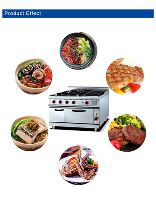 GH-999A Gas Range With 4-Burner Lava Rock Grill Oven For Professional Cooking