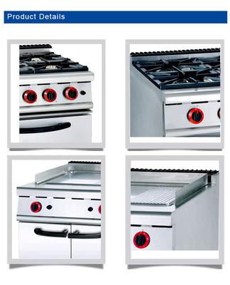 20.8Kw Gas Range With 4-Burner Oven For Restaurant Kitchen Efficiency