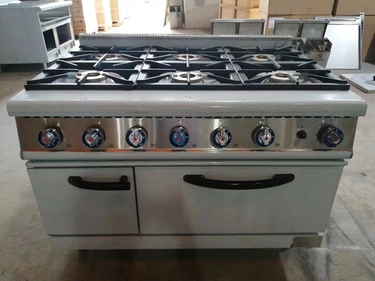 20.8kw Gas Range Cooking Equipment With 4-Burner Gas Oven Heavy Duty 153kg Weight Capacity
