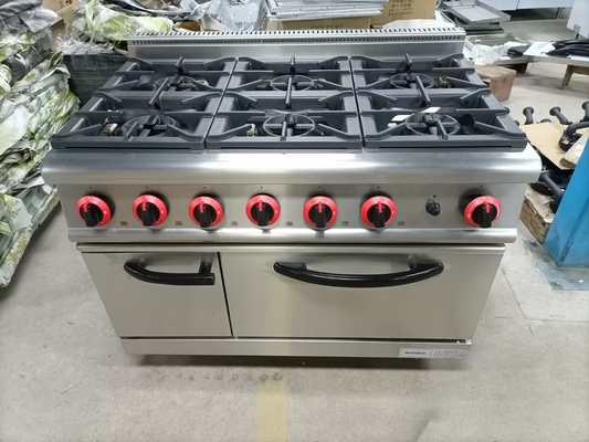 20.8kw Gas Range Cooking Equipment With 4-Burner Gas Oven Heavy Duty 153kg Weight Capacity