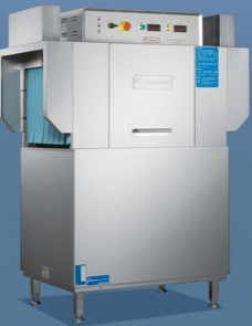 Stainless Steel Flight Type Dishwasher 380V Safety Protection Device Automatic Conveyor Stop