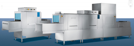 Stainless Steel Flight Type Dishwasher 6.7KW for Hotels/Restaurants with Safety Protection Features