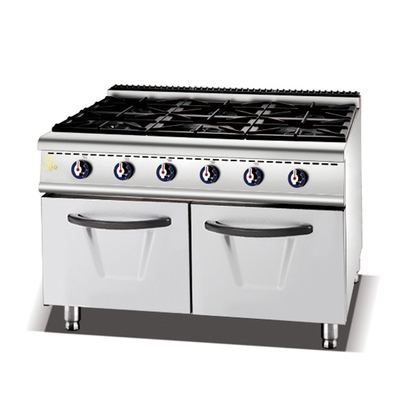 Adjustable Temperature Control Cooking Range Machine GL-ZH-RA-6A with Low Noise and LPG/NG Gas Valve