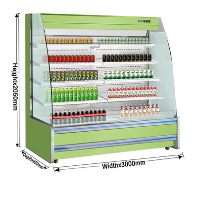 Commercial Stainless Steel Beverage Display Cooler 210L Cooling Volume 220-240v Voltage 0-10 Temperature