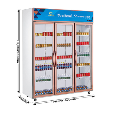 Stainless Steel 210L Beverage Display Cooler for Cooling Beverages at 0-10 Temperature