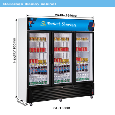 Stainless Steel 210L Beverage Display Cooler for Cooling Beverages at 0-10 Temperature