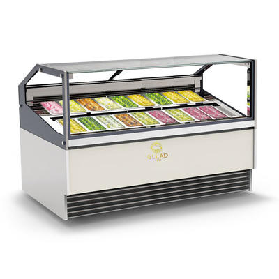 Italian Marble Gelato Showcase with Ventilated Cooling System - 1650W Power