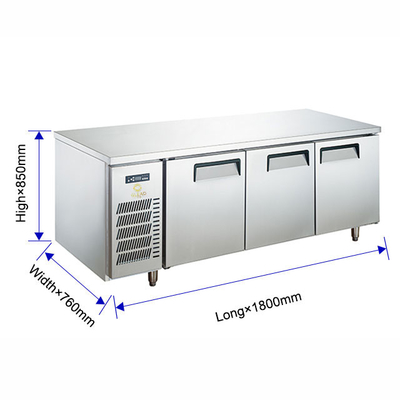 Stainless Steel Electric Restaurant Worktable Refrigerator 0C to 5C Cooling Efficiency