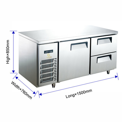 Stainless Steel Electric Restaurant Worktable Refrigerator 0C to 5C Cooling Efficiency