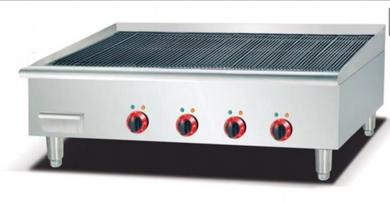 Efficiency Silver Iron Commercial Kitchen Cooking Equipment Grill 700 Degrees Cooking