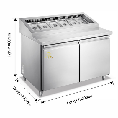5~-18\u2103 Refrigeration Equipment 270/340/410L with Salad Cabinets