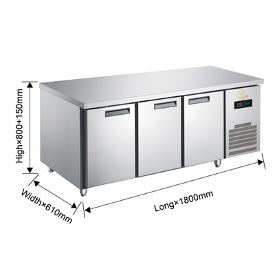 Safe Stable 390W Industrial Refrigeration Pizza cabinets/Salad cabinets Unit with 270-410L Volume
