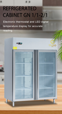 GN1/1 Sized Upright Chiller Refrigeration Equipment Operating at -14 ~-18℃ for Large Volume Storage