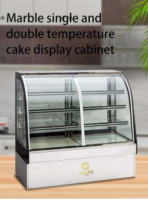 Efficiency Industrial Air Cooled Refrigeration Unit 415L Cake Showcase 2~8℃ Temperature Range