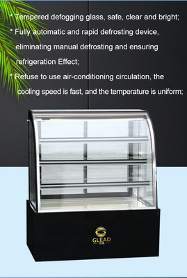 Efficiency Industrial Air Cooled Refrigeration Unit 415L Cake Showcase 2~8℃ Temperature Range