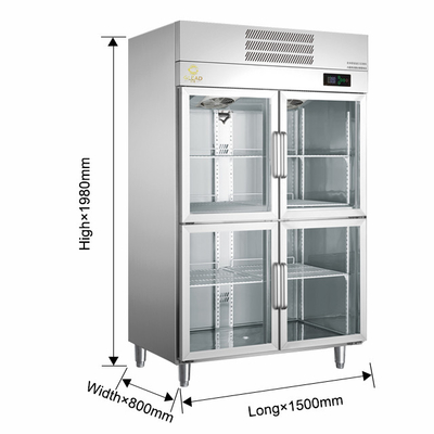 Commercial Air Cooling Refrigeration Equipment 1000/1200 Volume Cabinet with Defogging Heater