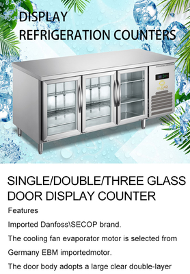 Air Cooled Refrigeration Unit for Precise Temperature Control - Ss304 Double Glass Door Refrigerator