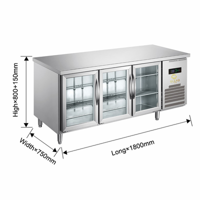 Air Cooled Refrigeration Unit for Precise Temperature Control - Ss304 Double Glass Door Refrigerator