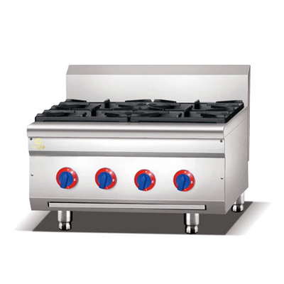 Adjustable Temperture Control 24KW Gas Cooking Range Machine GL RS for Restaurant Kitchen Catering