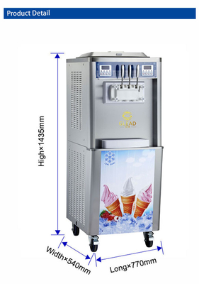 Efficiency 240V Soft Ice Cream Machine With 2 Hoppers And 2 Tanks