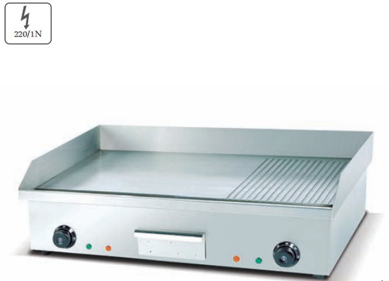 220-240V 50Hz Silver Electric Griddle with Temperature Range 0℃ to 100℃