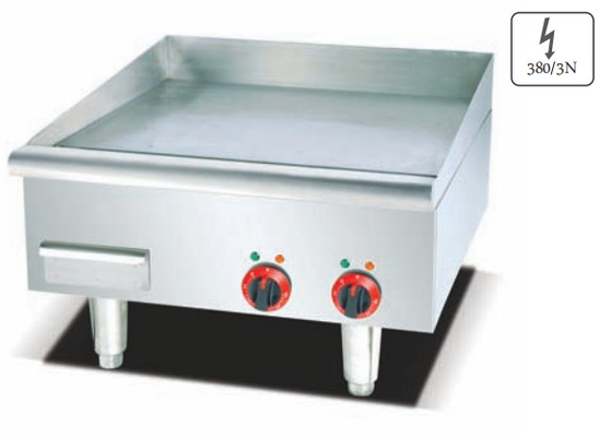 220-240V 50Hz Silver Electric Griddle with Temperature Range 0℃ to 100℃
