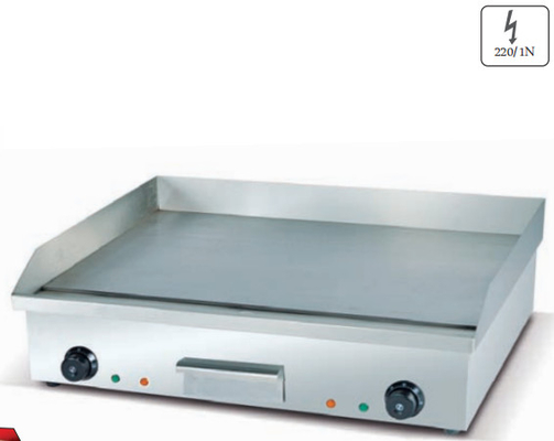 220-240V 50Hz Silver Electric Griddle with Temperature Range 0℃ to 100℃