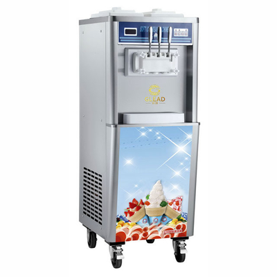 2.6kW Soft Ice Cream Machine with 2x5.8L/2x10L Hopper 2x1.8L2x2.1L Freezing Tank 220-240V Voltage