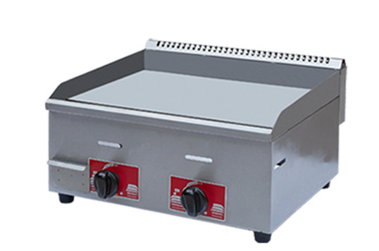 Gas Restaurant Griddle Stainless Steel Silver Cooking Equipment With 0.C - 100.C Temperature Range