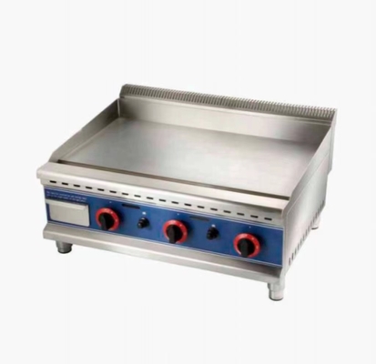 Silver Gas Griddle with 2800Pa Gas Pressure Cooks Various Foods at 0-100.C