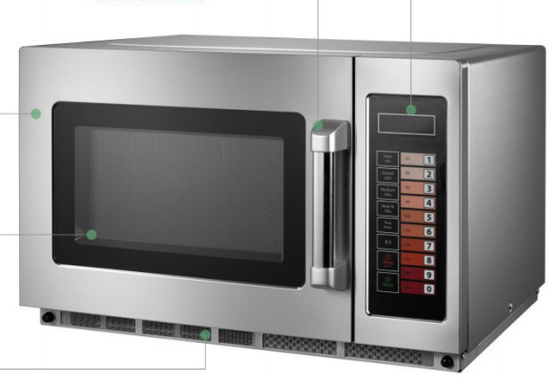 25L Black/White Microwave Oven for Cooking at Temp 0-200C with Membrane Touch Control