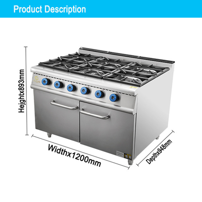 Advanced Gas 6-Range Stove Oven Set SS304 LPG/Natural Gas Operated