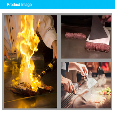 Heavy Duty Japanese Gas Arc Teppanyaki Grill Station for Commercial Kitchen Operation
