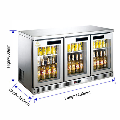 180L Bar Air cooled Refrigerator with Fan Cooling R134a Refrigerant Temperature Range 4.C to 8.C